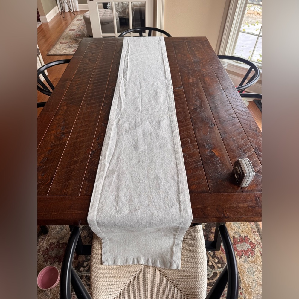 Classic Cream Linen Table Runner